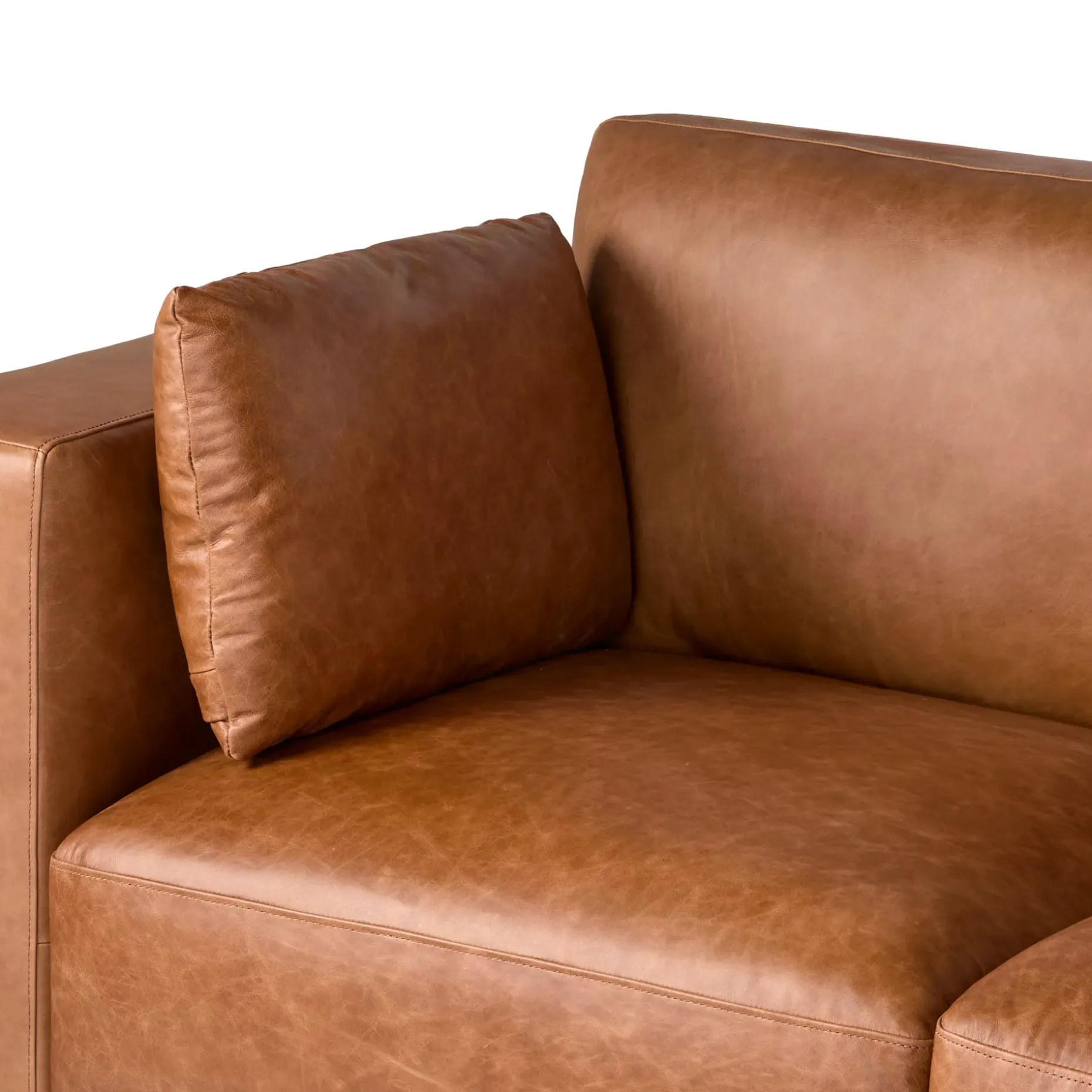 Whitmore 107" Leather Corner Sectional - Salerno Tan