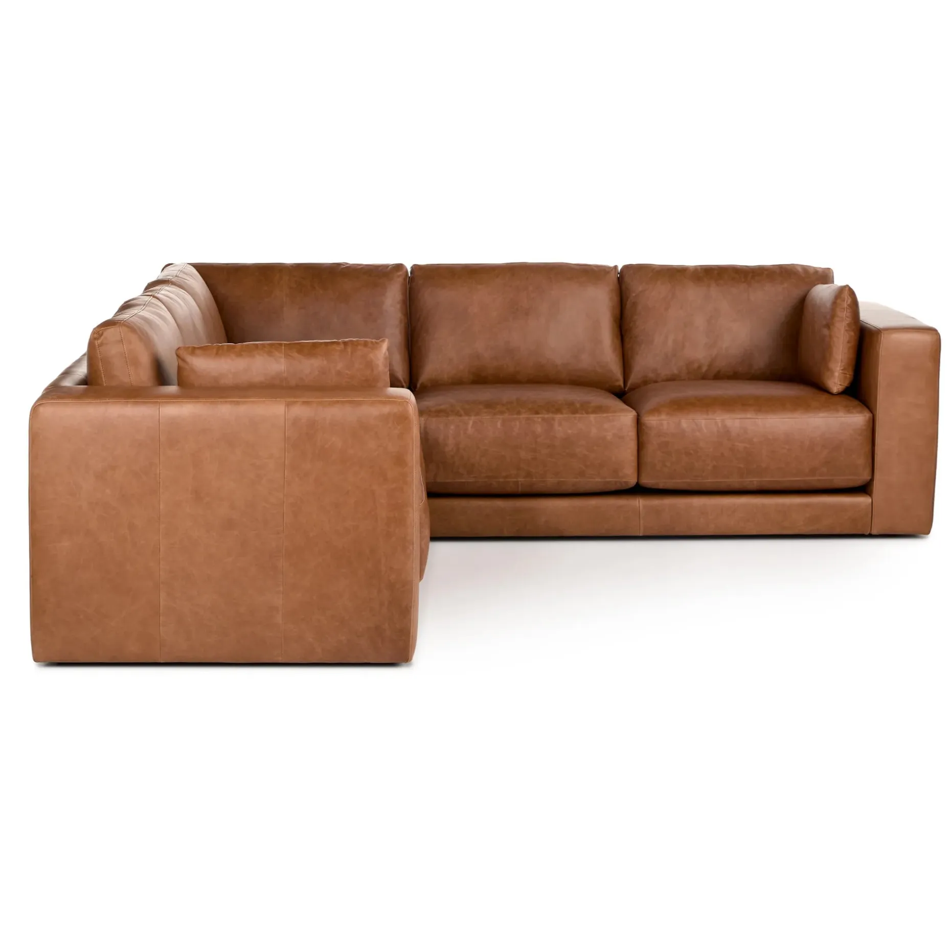 Whitmore 107" Leather Corner Sectional - Salerno Tan