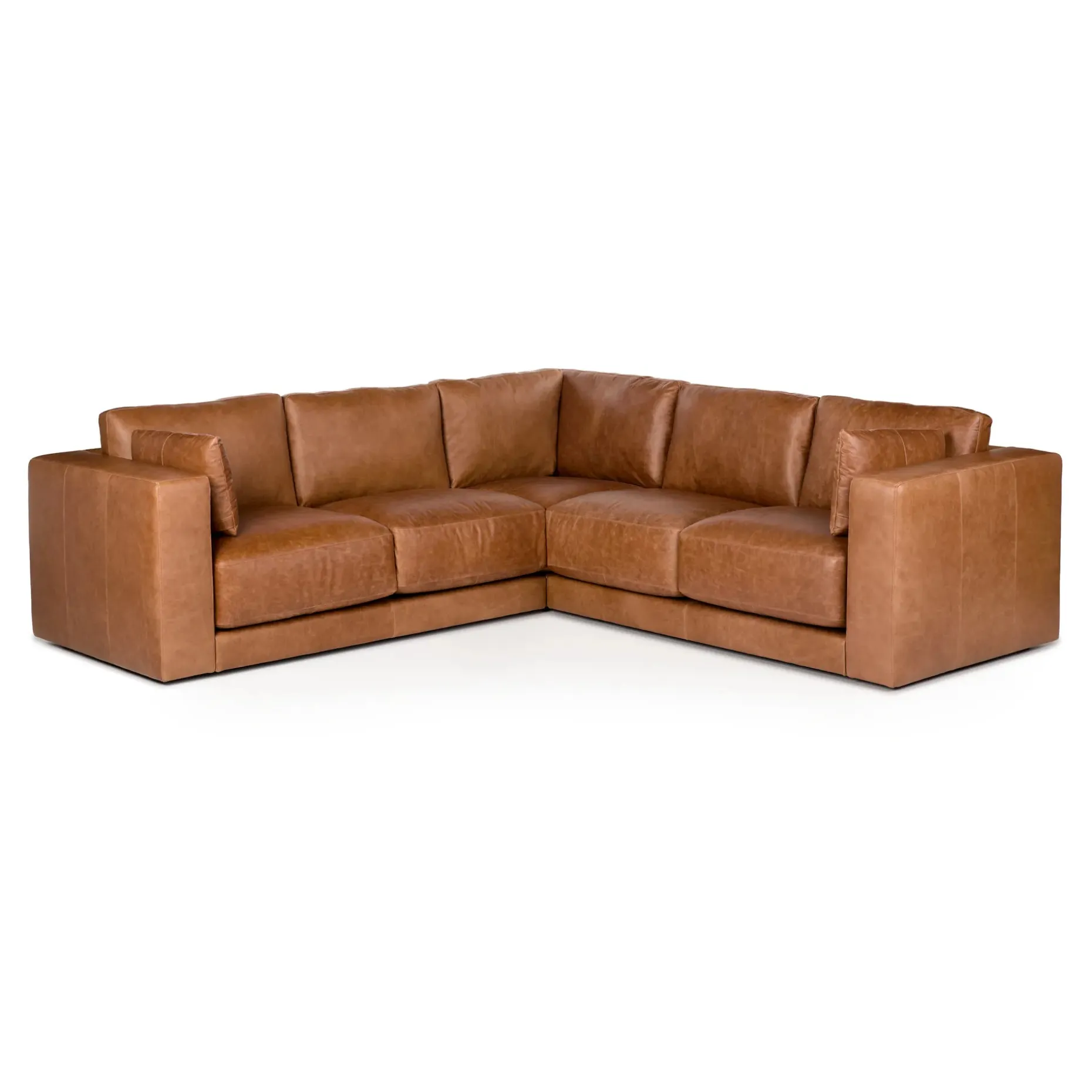 Whitmore 107" Leather Corner Sectional - Salerno Tan