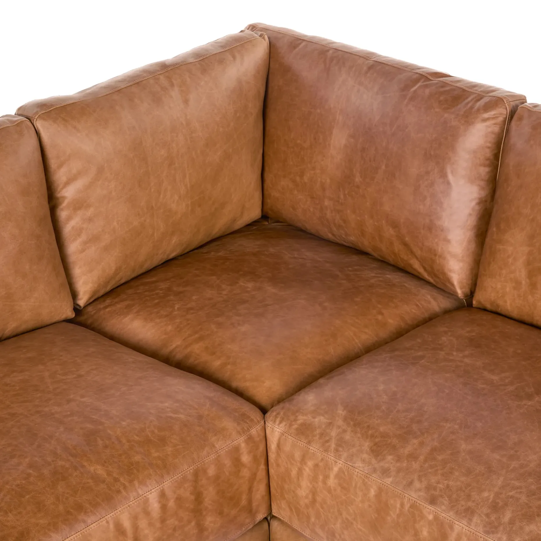 Whitmore 107" Leather Corner Sectional - Salerno Tan