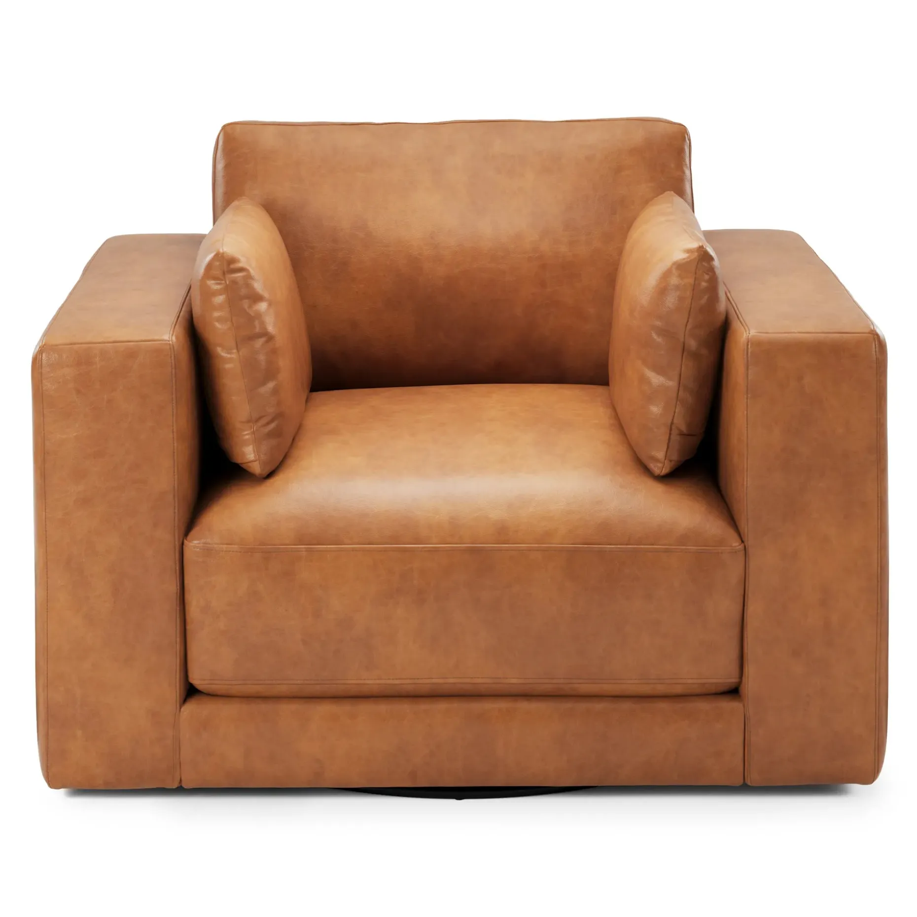 Whitmore 50" Leather Swivel Lounge Chair - Salerno Tan
