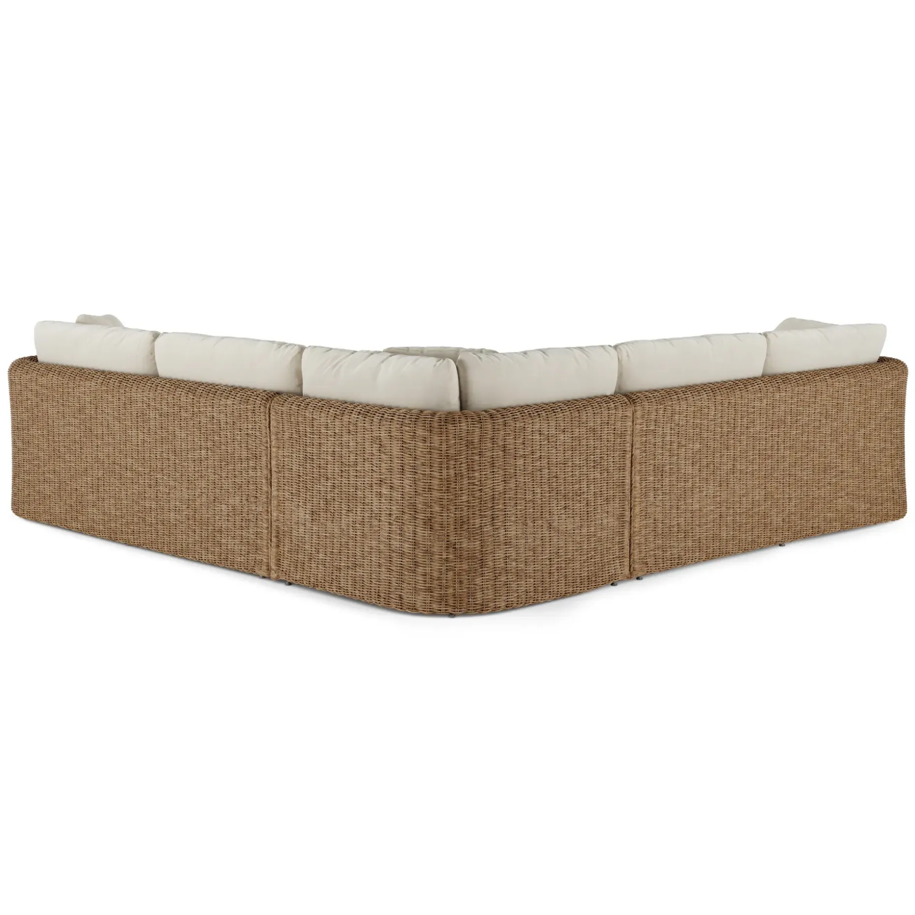 Willa 107.25" Outdoor Wicker Corner Sectional - Dravite Ivory
