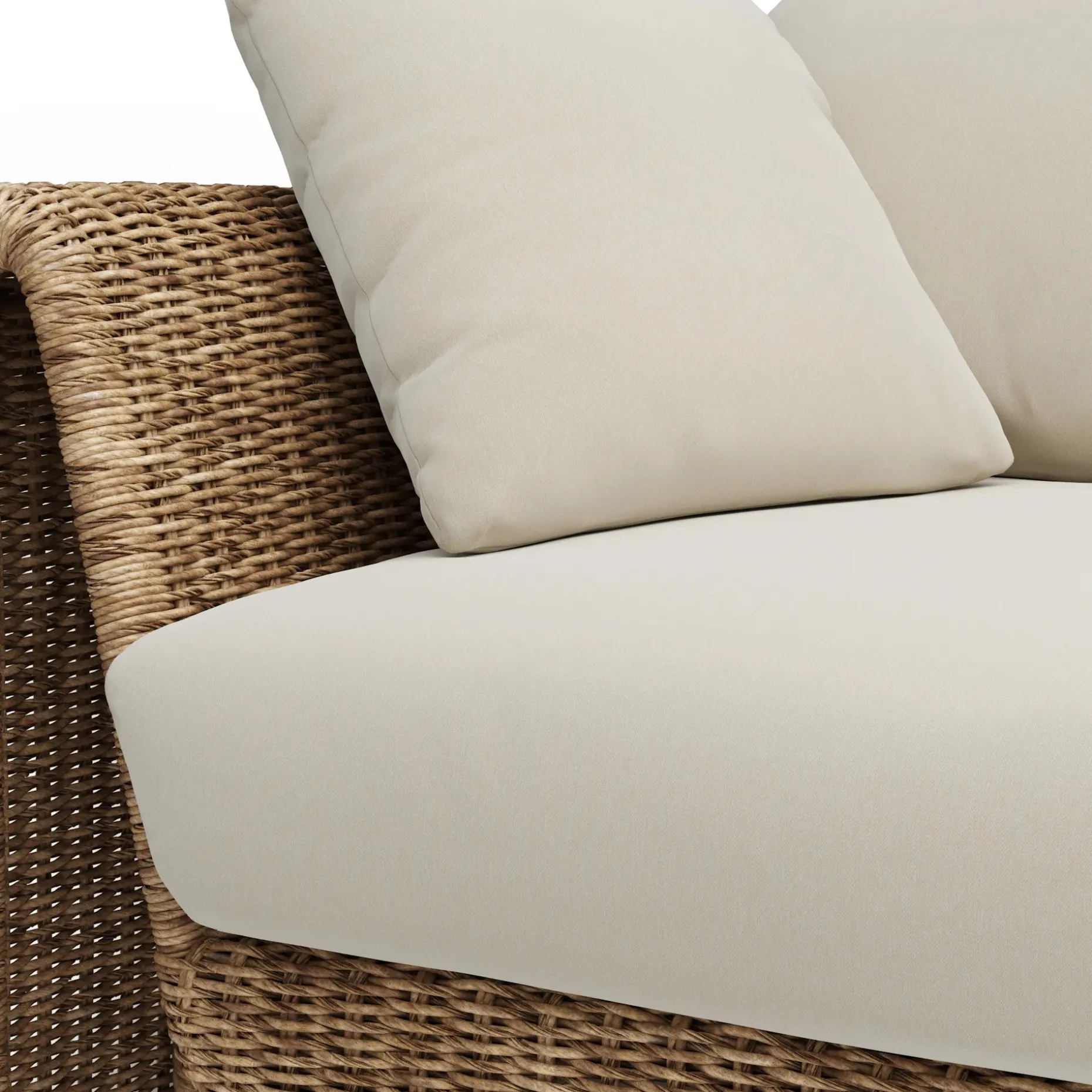 Willa 107.25" Outdoor Wicker Corner Sectional - Dravite Ivory