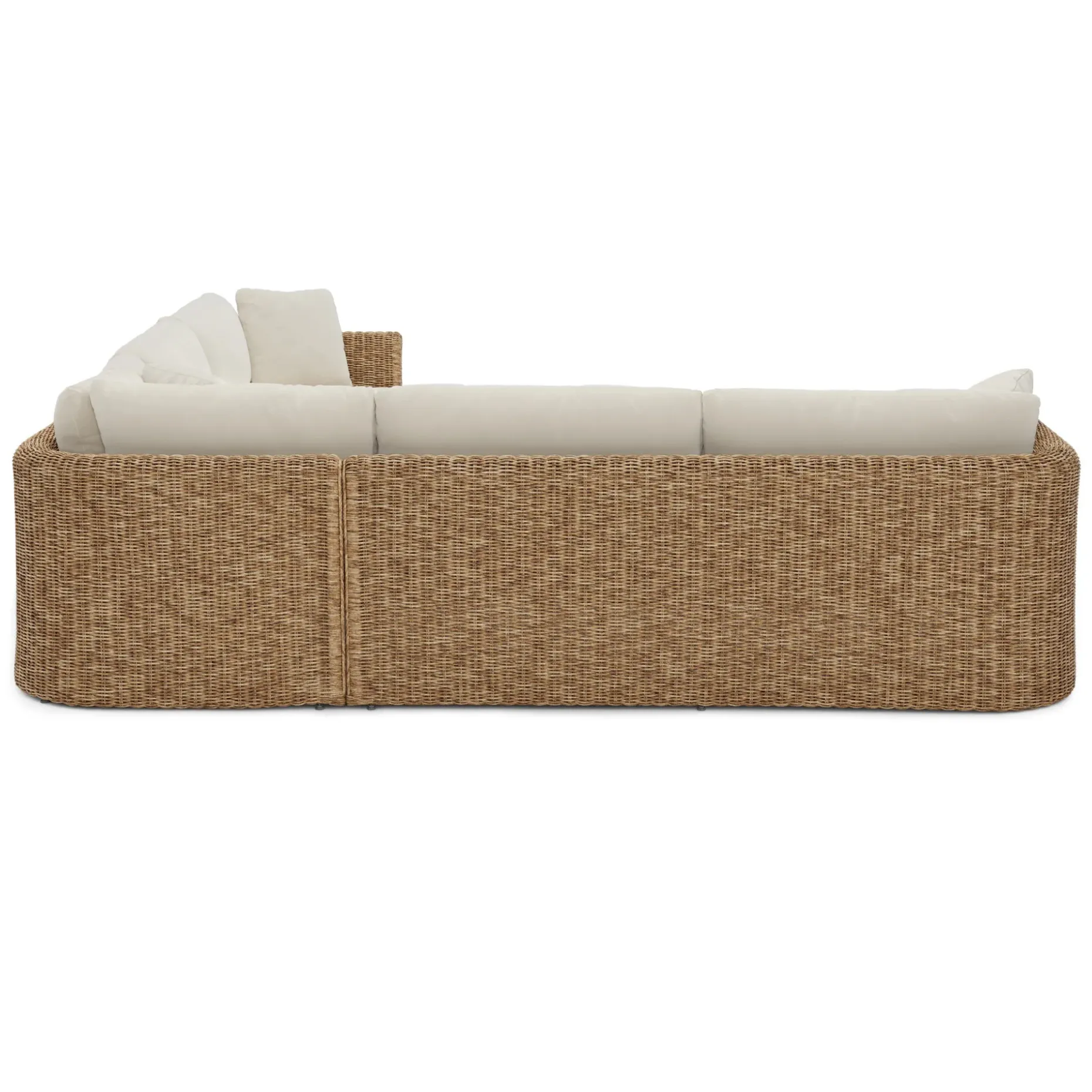 Willa 107.25" Outdoor Wicker Corner Sectional - Dravite Ivory