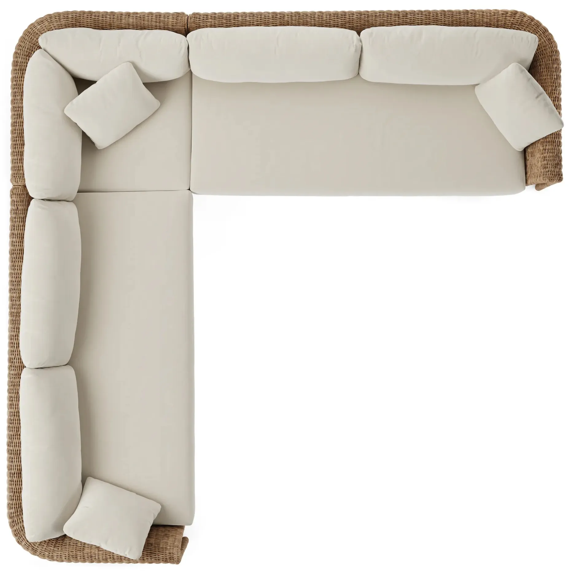 Willa 107.25" Outdoor Wicker Corner Sectional - Dravite Ivory