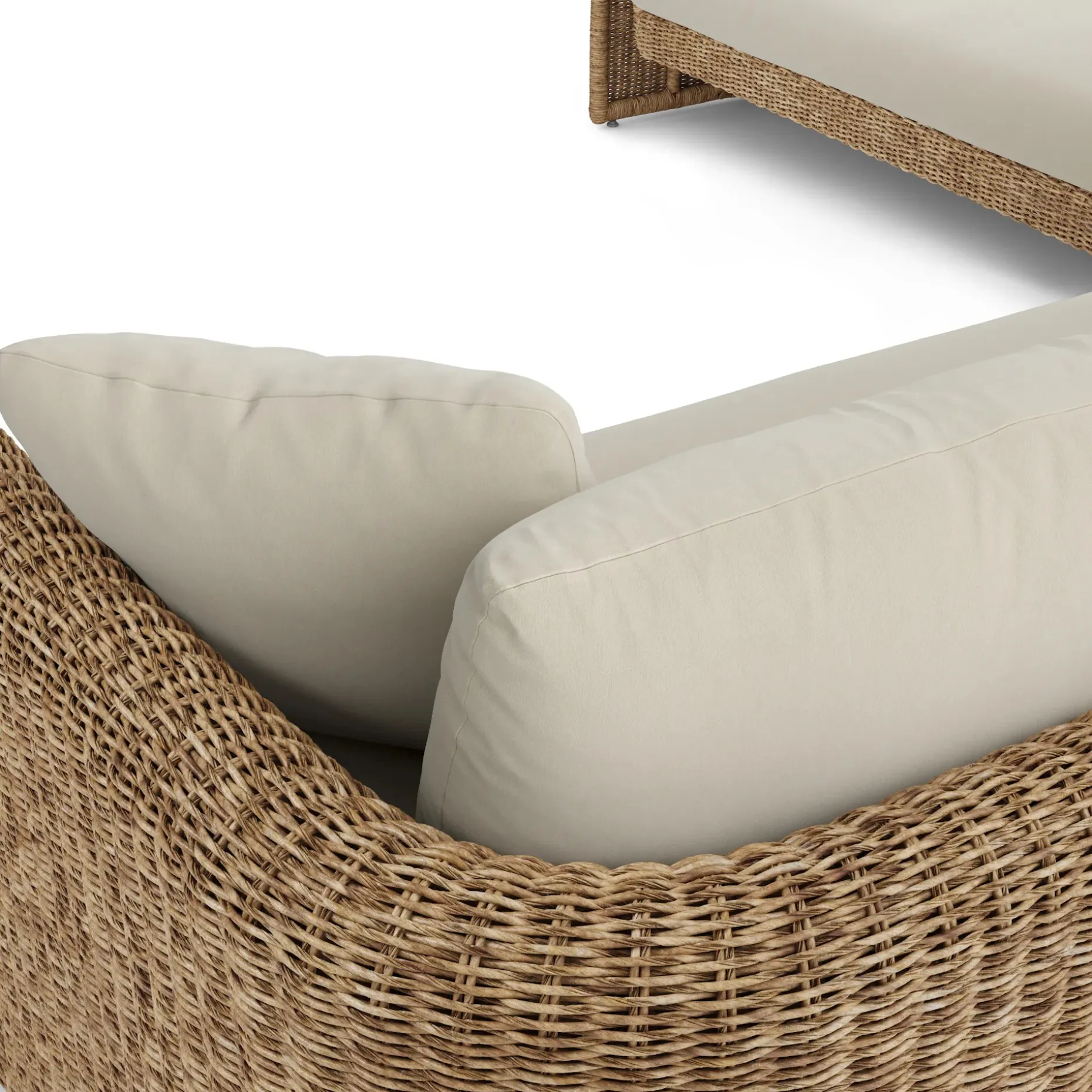 Willa 107.25" Outdoor Wicker Corner Sectional - Dravite Ivory