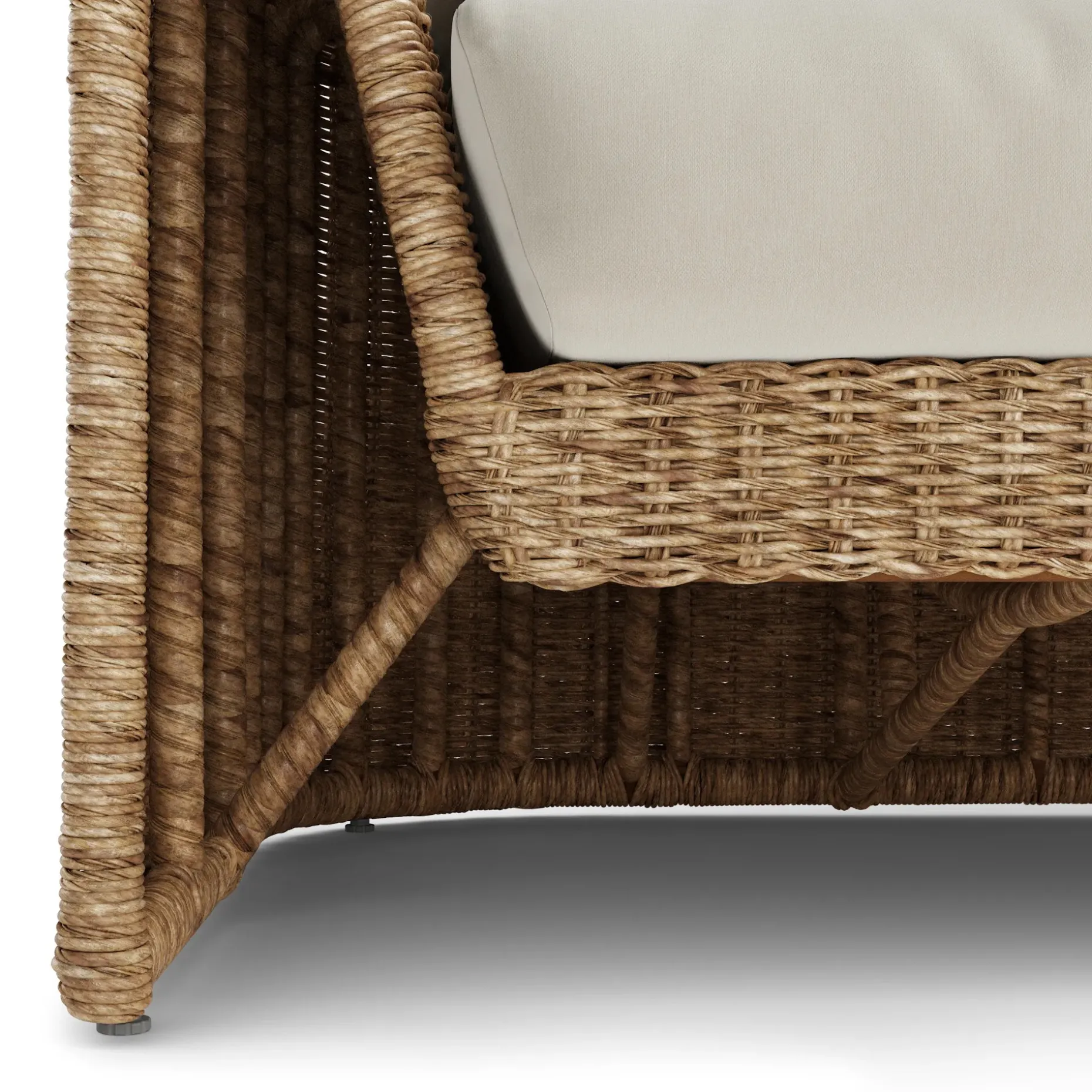 Willa 107.25" Outdoor Wicker Corner Sectional - Dravite Ivory