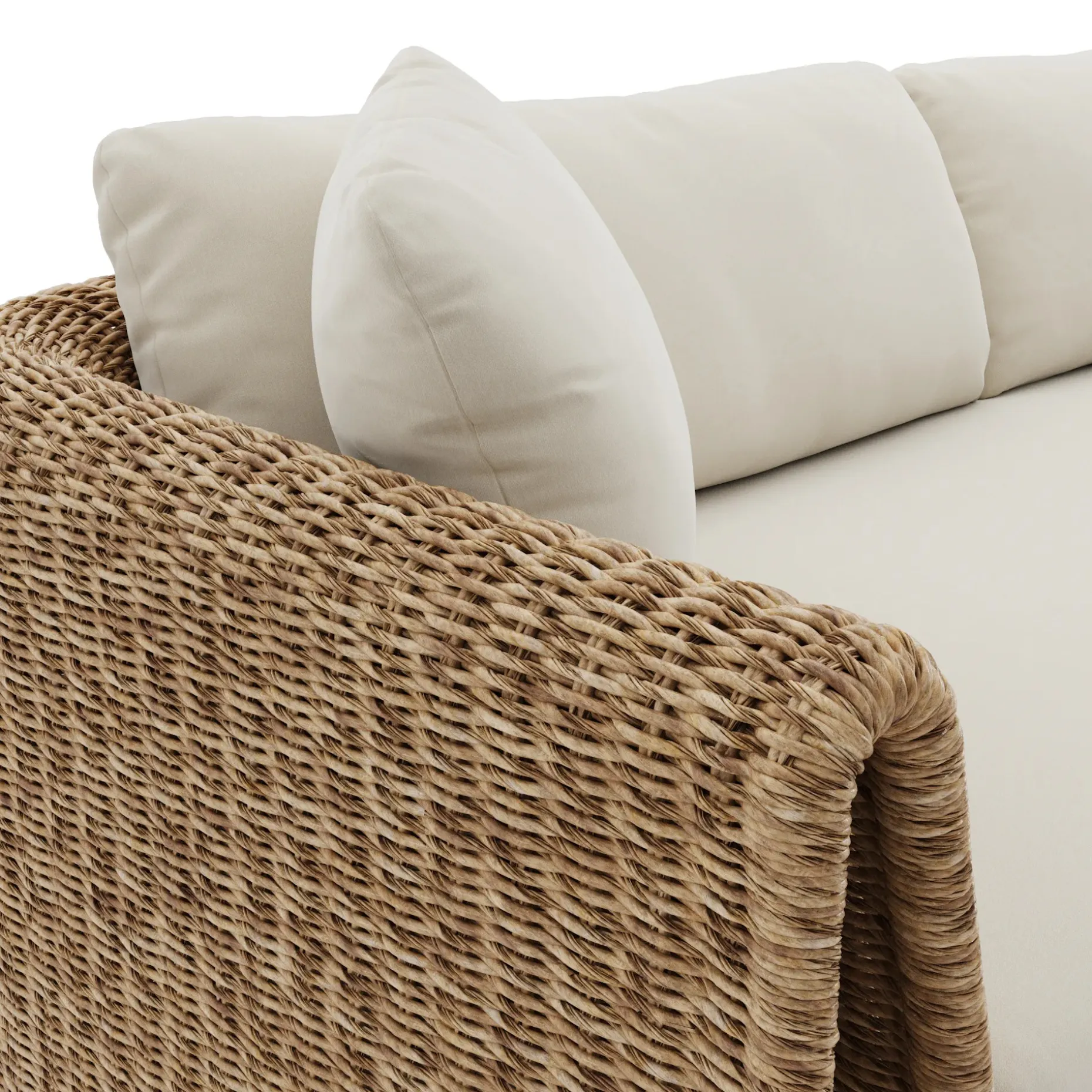 Willa 80" Outdoor Wicker Sofa Set - Dravite Ivory