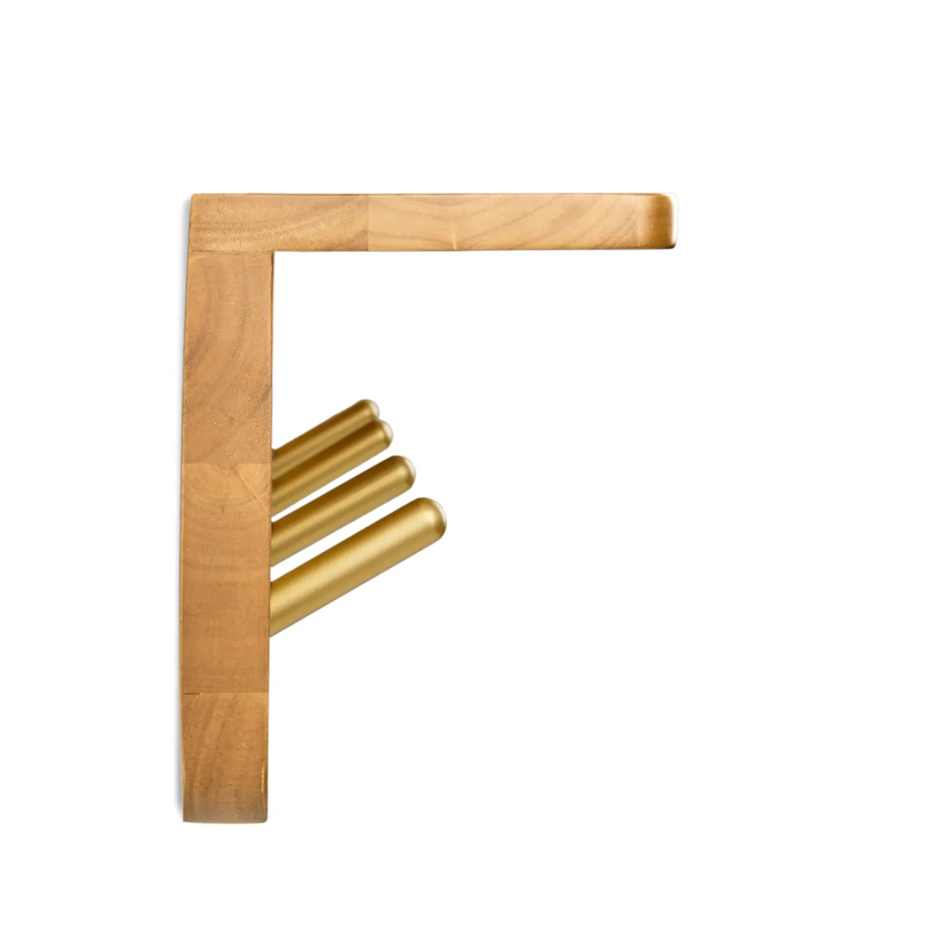 Williams 24" Shelf and Coat Rack - Brass and Oak