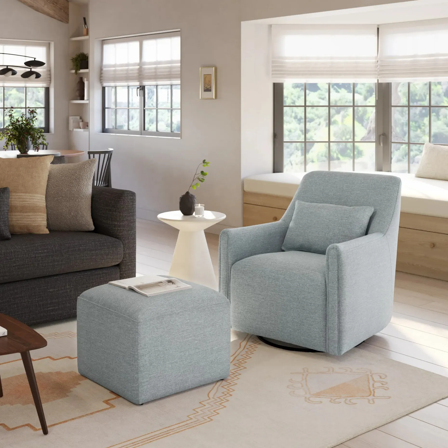 Winslow 21.25" Ottoman - Harbor Gray