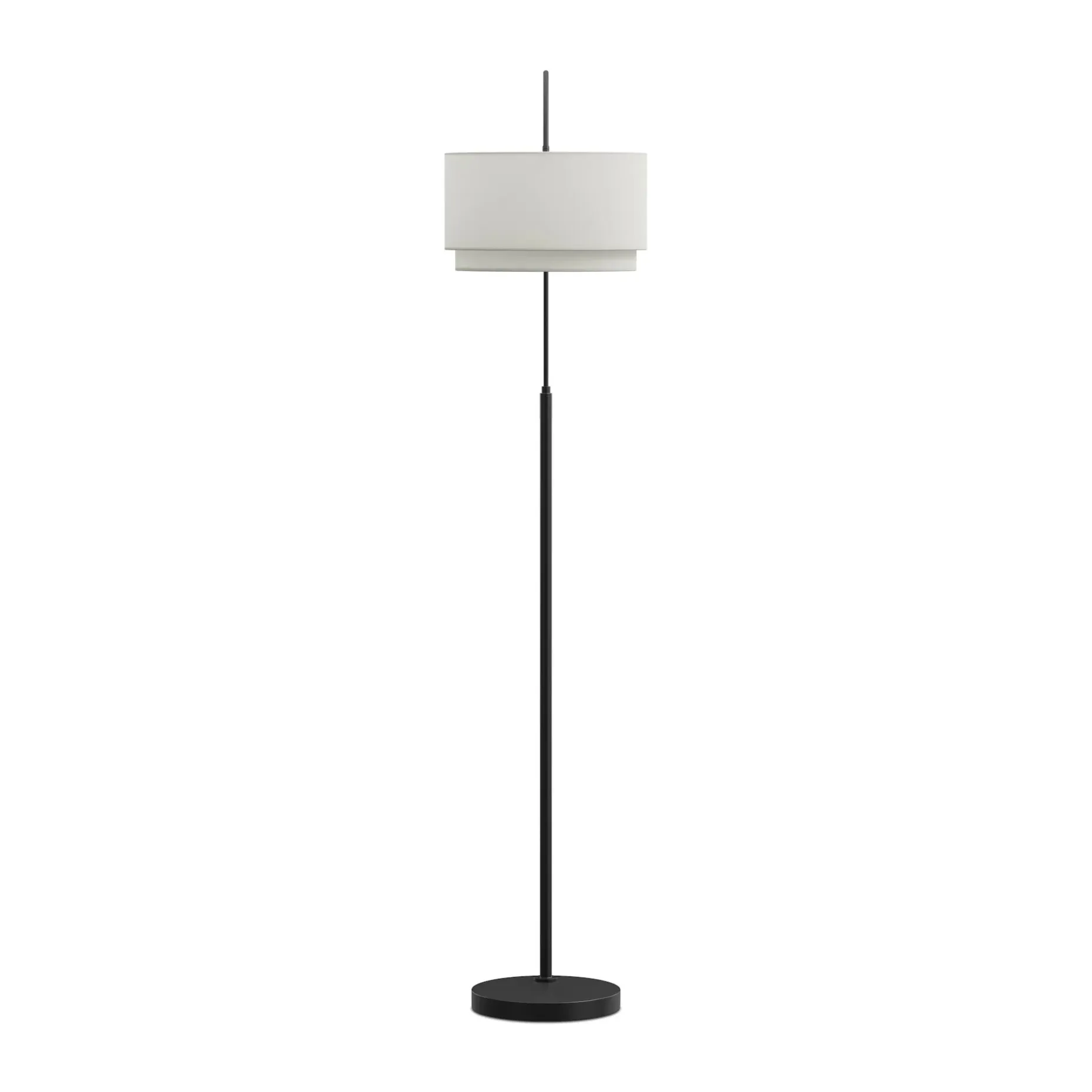 Zebu Small Linen Floor Lamp - Black
