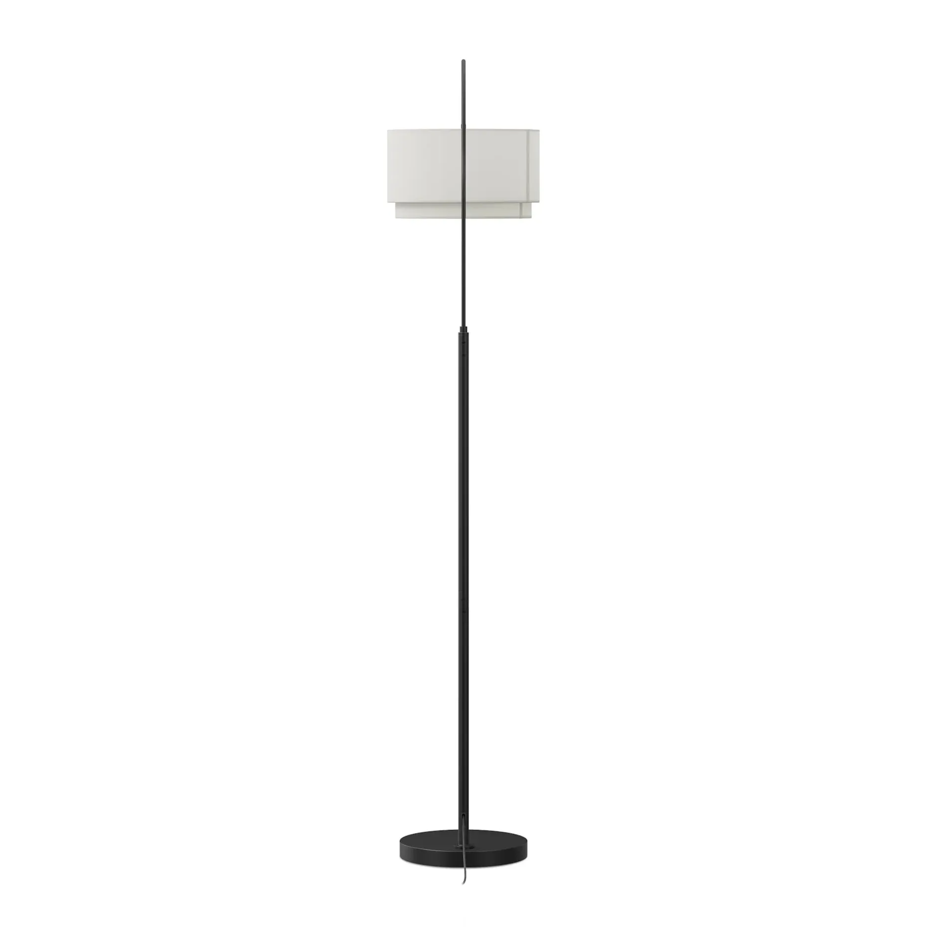 Zebu Small Linen Floor Lamp - Black