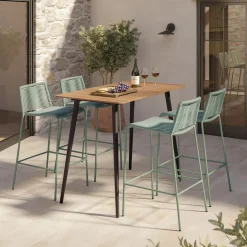 Zina Outdoor Bar Stool - Taupe