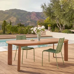 Zina Outdoor Stackable Dining Chair - Khaki Green