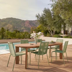 Zina Outdoor Stackable Dining Chair - Heathered Gray
